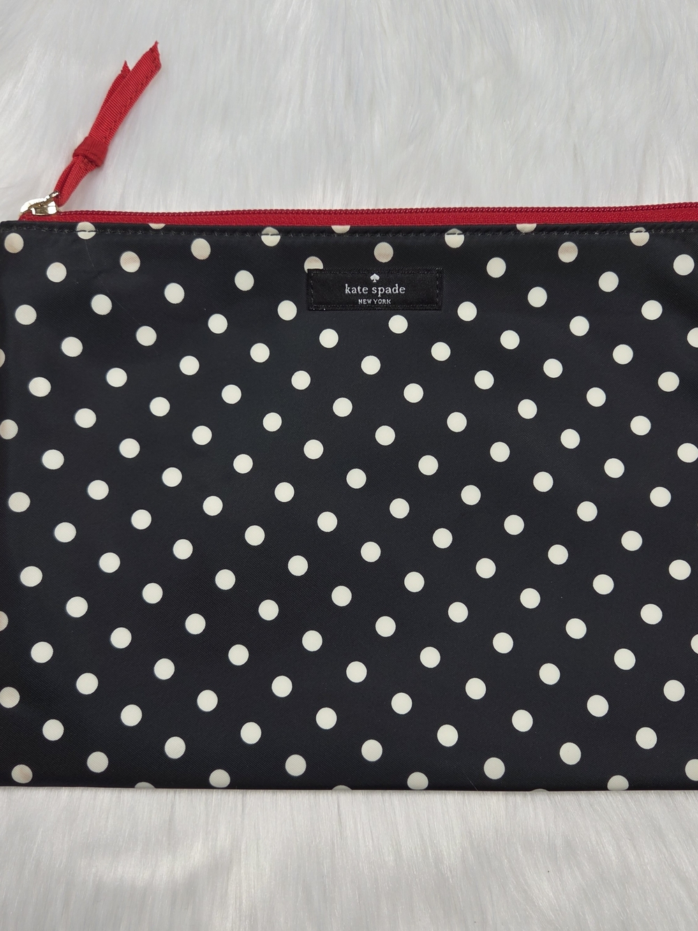 🆕️ Kate Spade Black Dot Nylon Large Pouch